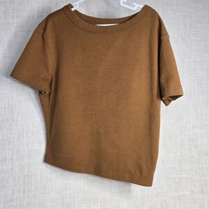 Wild Fable Cropped Short-Sleeve Tee in Camel Brown Womem's Size XXS